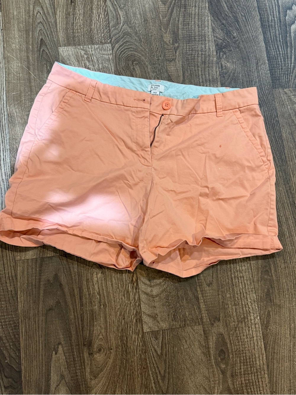 crown & ivy Peach Chino Bermuda Shorts